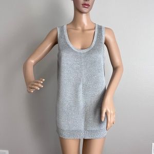 Michael Kors Women’s Gray Metallic Knit Tank Top size L